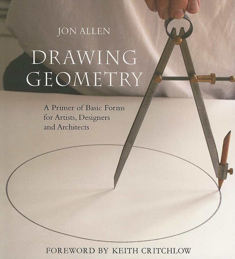 Geometric shapes and lines on a plain background in a instructional drawing book cover.