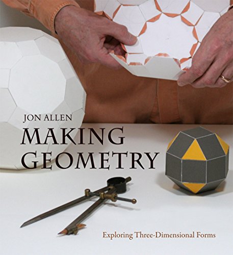 Book cover: "Making Geometry" with geometric polyhedra and drafting tools.