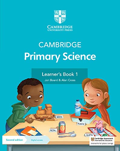 Cambridge Primary Science Learner's Book 1 cover with children and objects.