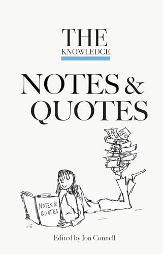 Book cover: "The Knowledge Notes & Quotes" with illustration of a reader.