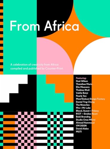 Book cover, "From Africa," with abstract geometric shapes and text listing creators.