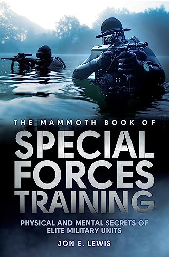 Book cover depicting soldiers in water, titled “The Mammoth Book of Special Forces Training.”