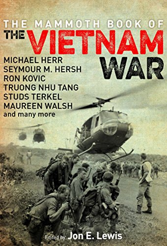 Book cover: "The Mammoth Book of the Vietnam War" with helicopters and soldiers.