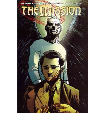 Comic book cover featuring a man and a ghostly figure behind him.
