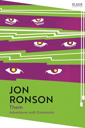 Book cover featuring purple and green abstract shapes with several pairs of human eyes.