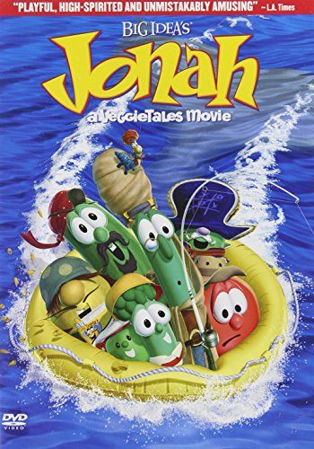 DVD cover for "Jonah" Veggietales movie, featuring vegetable characters at sea.