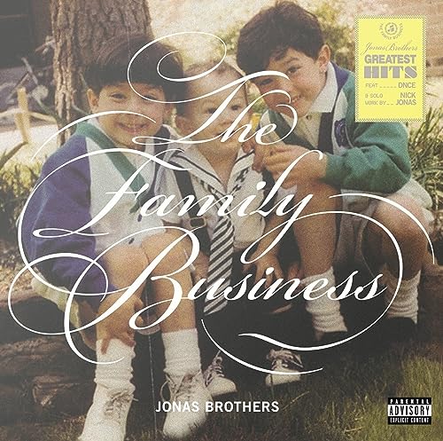 CD cover of the Jonas Brothers as young boys, titled "The Family Business.