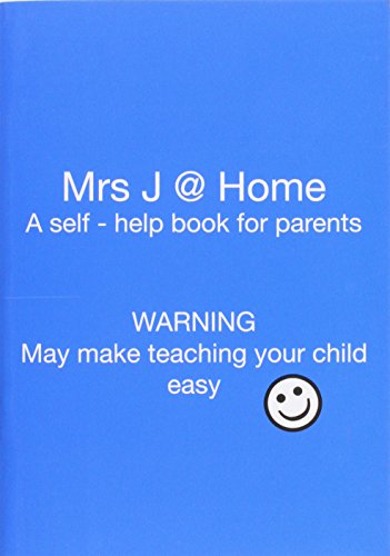 Blue book cover titled "Mrs J @ Home" with a small smiley face icon.