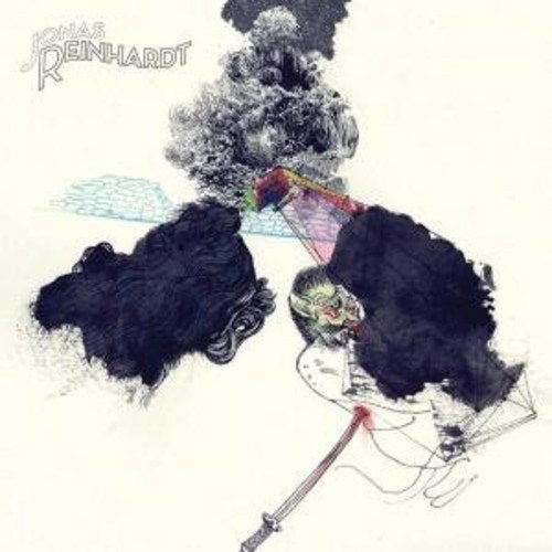 "CD cover art featuring abstract, surreal illustration with dark clouds and a sword."