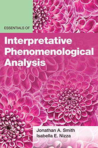 Book cover with pink dahlia flowers and white text: "Interpretative Phenomenological Analysis".