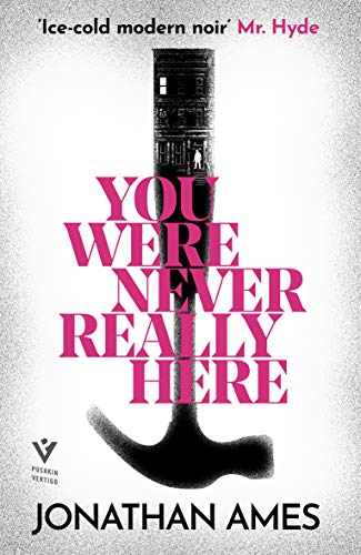 Book cover featuring a large black hammer with a building silhouette and pink title text.