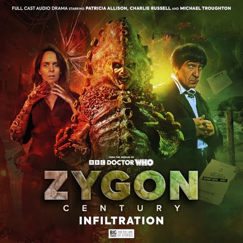 Doctor Who audio drama cover featuring a Zygon and two human characters.