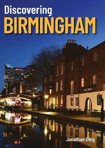 Book cover showing a canal-side building in Birmingham at night with reflections in water.