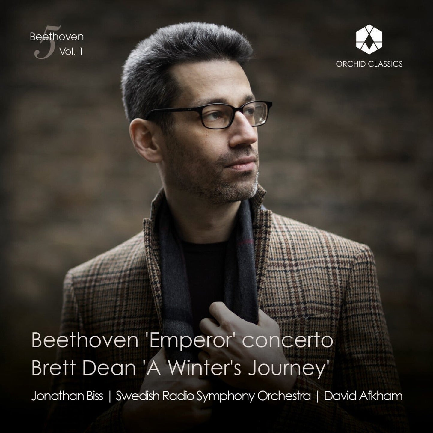CD cover featuring pianist Jonathan Biss in glasses, dark background.
