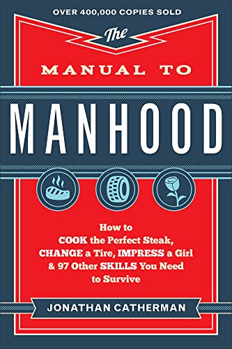 Book cover with a steak image, likely a male figure grilling in background.