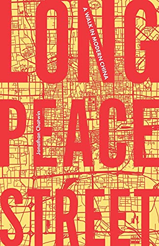 Book cover with red text “Long Peace Street” over a yellow map background.