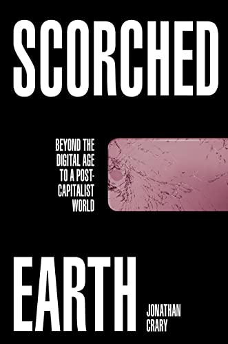 Book cover with white text on black background and a shattered pink smartphone screen.