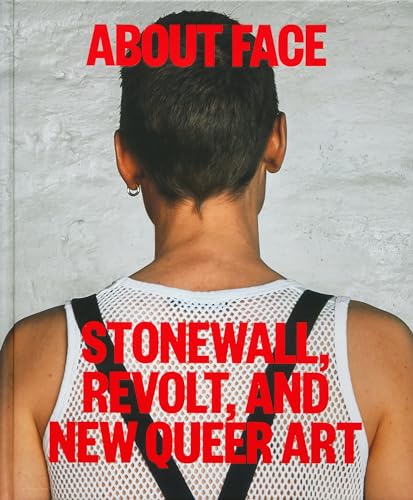 Book cover with a person seen from behind, red text: "About Face.