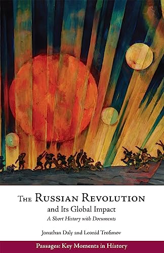 Book cover: abstract art depicting crowds with “The Russian Revolution” title.
