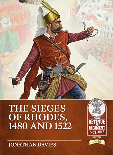 Book cover depicting a richly dressed Ottoman soldier before a siege scene.