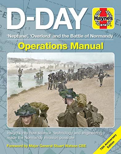 Book cover: "D-Day Operations Manual" with soldiers landing on a beach.