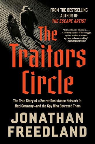 Book cover for "Traitors Circle" depicting shadowy figures and bold red text.