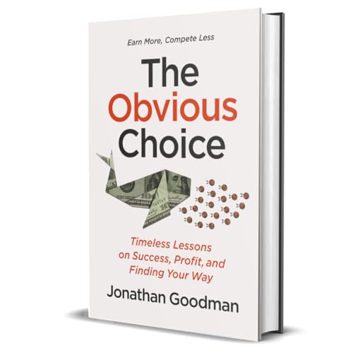 Book cover: "The Obvious Choice" with origami bird and coins.