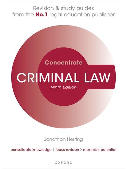 Crimson cover of “Criminal Law Concentrate” ninth edition study guide.
