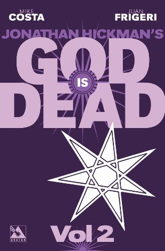 Cover of "God Is Dead Vol. 2" graphic novel with purple and white design.