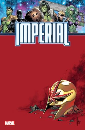 Comic book cover featuring diverse superheroes and a golden helmet.