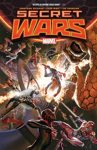 Comic book cover art featuring various Marvel superheroes in a chaotic space battle.