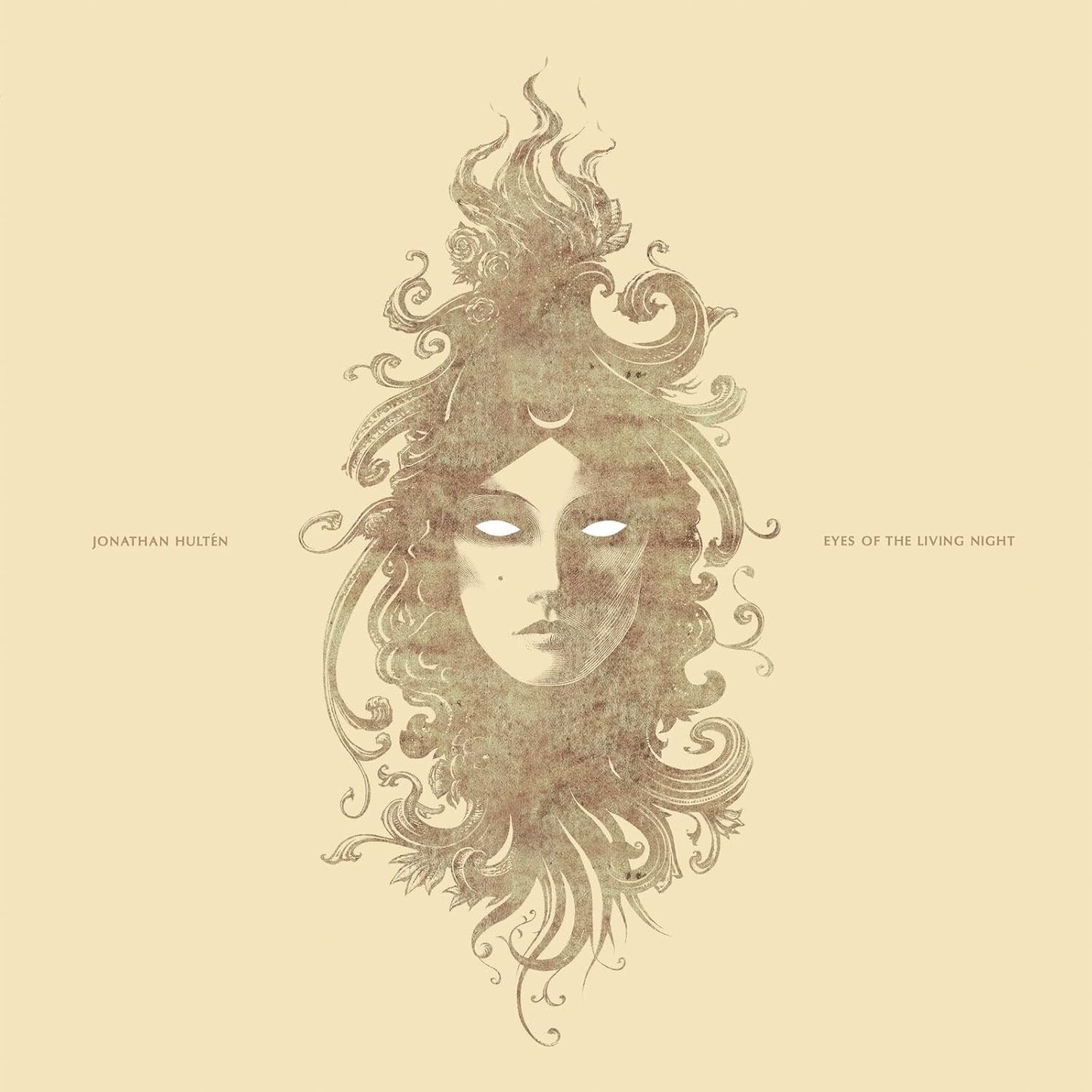 CD cover: detailed illustration of a face with glowing eyes.