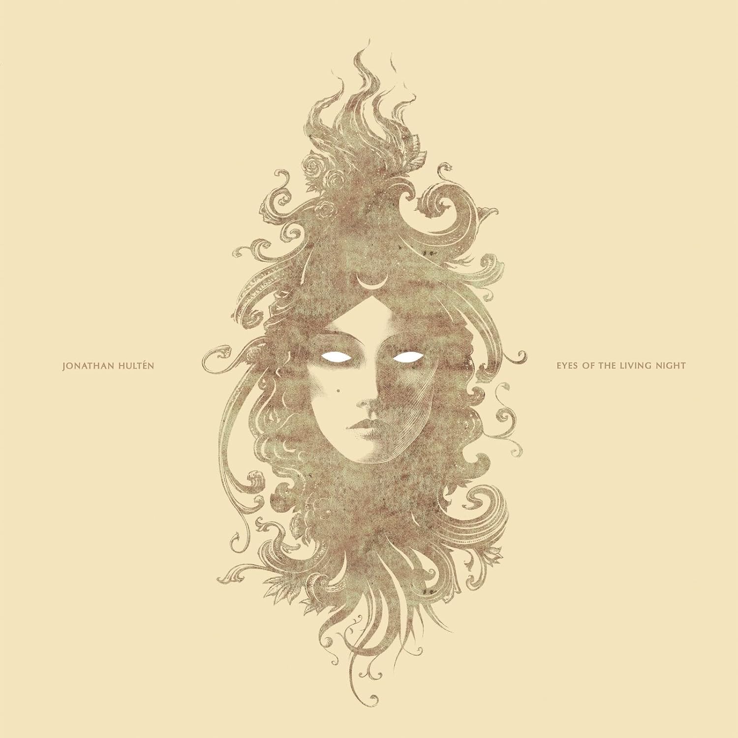 CD cover: detailed illustration of a face with glowing eyes.