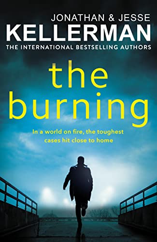 Book cover for "The Burning" with a lone figure walking towards light.
