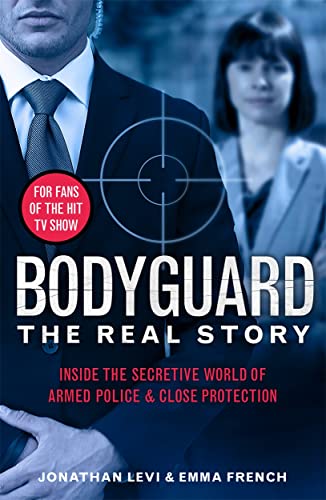 Book cover: bodyguard with protected person, crosshairs, and title text.