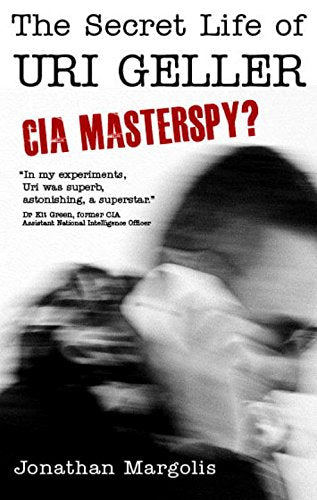 Book cover featuring Uri Geller’s profile in black and white, red text.