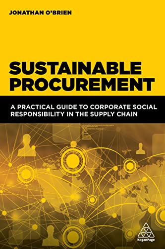 Yellow book cover with bold black text: "Sustainable Procurement" and a world map background.