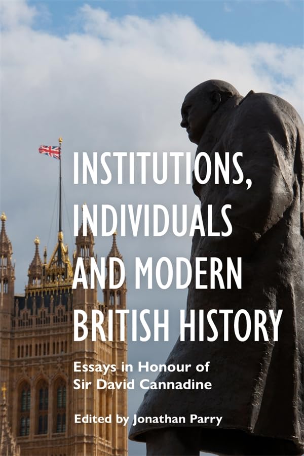 Book cover with title, statue detail, and blurred Houses of Parliament.