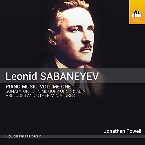 Black CD cover featuring a portrait of composer Leonid Sabaneyev.