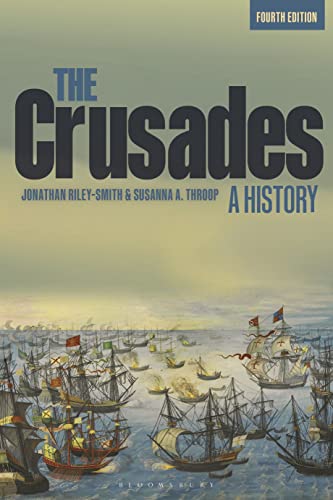 Book cover for The Crusades: A History showing a fleet of sailing ships at sea.