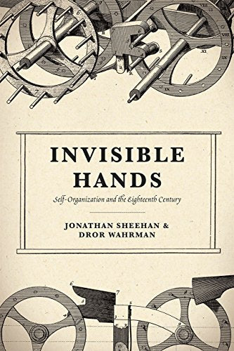 Book cover with gears and text: "Invisible Hands" by Jonathan Sheehan.