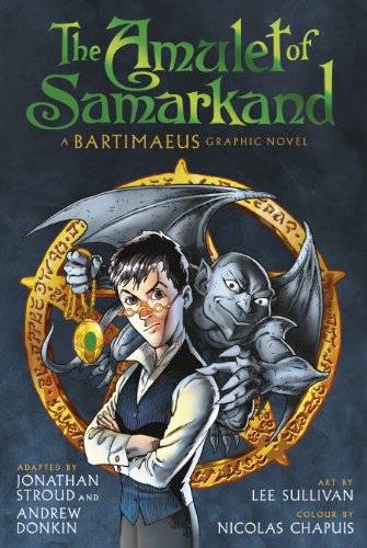 Graphic novel cover showing a young man holding an amulet beside a winged demon.
