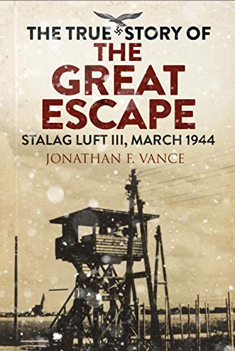 Book cover depicting a guard tower at Stalag Luft III, 1944.