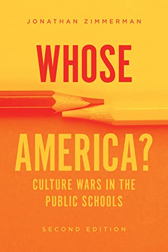 Book cover: "Whose America?" with pencils, orange background, second edition.