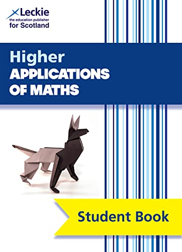 Textbook cover titled Higher Applications of Maths featuring an origami dog illustration.