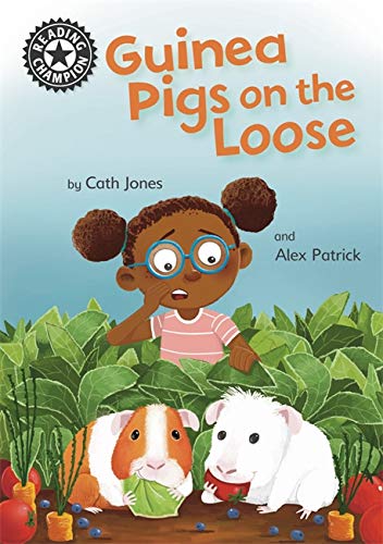 Book cover: girl, guinea pigs, and vegetables in a garden scene.
