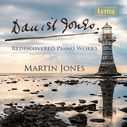 CD cover: lighthouse on rocky shore, text "Daniel Jones: Rediscovered Piano Works".