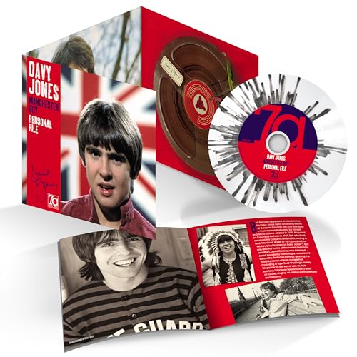 Davy Jones Manchester Boy Personal File CD packaging with disc, booklet, and vintage photos.