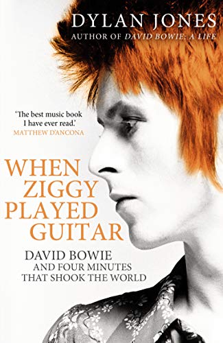 Book cover featuring a portrait of David Bowie with orange hair.