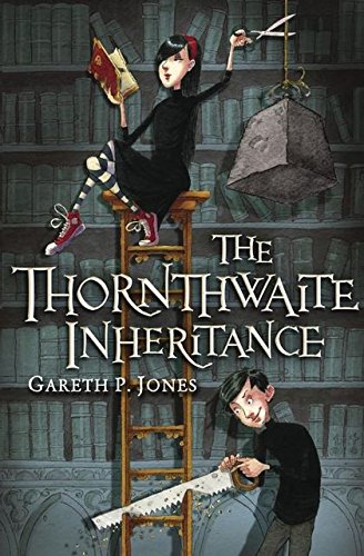 Book cover: girl on ladder, boy with saw, ominous objects hanging.